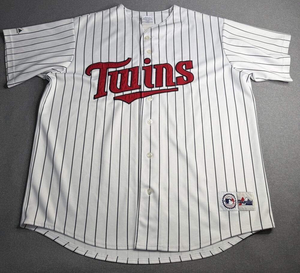 Minnesota Twins MLB Majestic Adult Size 2XLarge Jersey White Pinstripe